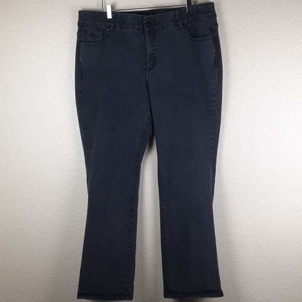 Lane Bryant High Rise Dark Wash Elastic Ab Solution Technology in Waist Jeans